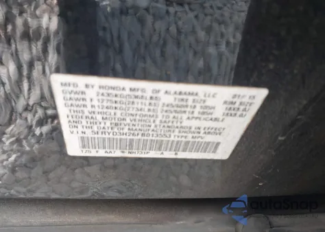 2015 Acura Mdx from USA, damaged, VIN 5FRYD3H26FB013553